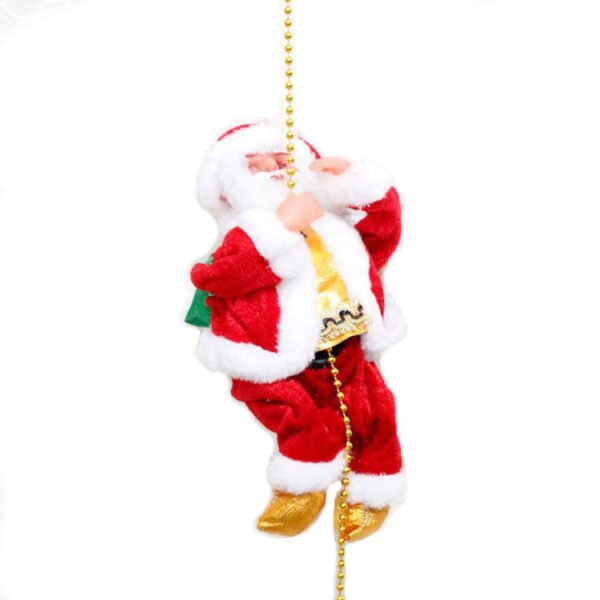 Climbing Santa with Music, Christmas Tree Pendant Ornament Novelty Climbing Santa Claus on Rope, Holiday Decoration, Great Gift - Image 3