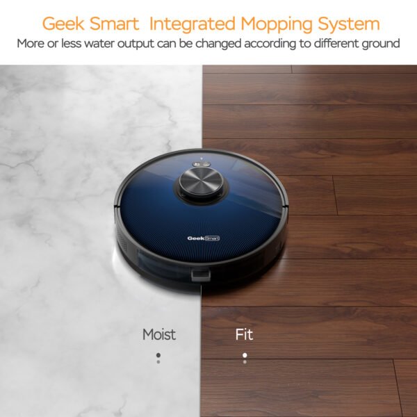 Geek Smart Robot Vacuum Cleaner and Mop L7, LDS Navigation,Wi-Fi Connected APP, Selective Room Cleaning, Carpets and Hard Floors, MAX 2700 PA Suction, 2600mAh, 130mins Runtime - Image 6