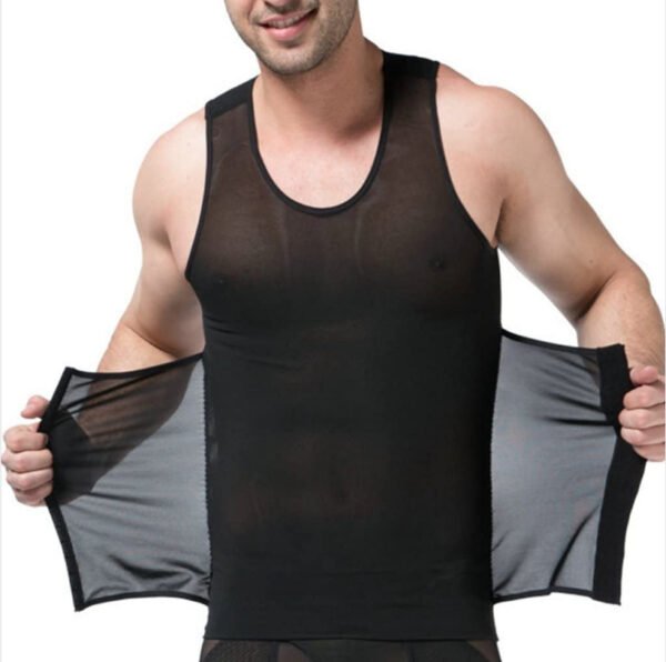 Men's Fashion Mesh Body Shaping Fitness Vest, Mens Body Shaper - Image 4