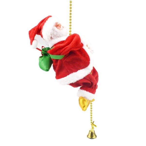 Climbing Santa with Music, Christmas Tree Pendant Ornament Novelty Climbing Santa Claus on Rope, Holiday Decoration, Great Gift - Image 2