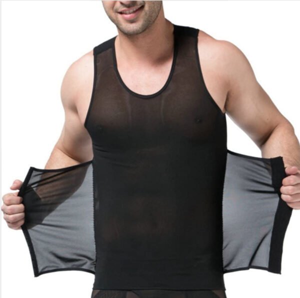 Men's Fashion Mesh Body Shaping Fitness Vest, Mens Body Shaper - Image 5