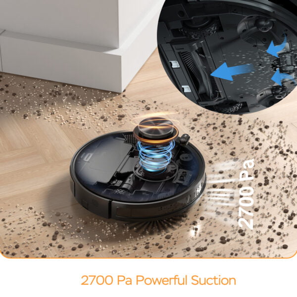 Geek Smart Robot Vacuum Cleaner and Mop L7, LDS Navigation,Wi-Fi Connected APP, Selective Room Cleaning, Carpets and Hard Floors, MAX 2700 PA Suction, 2600mAh, 130mins Runtime - Image 7