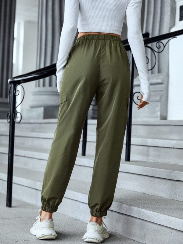 New Cargo Pants Fashion Casual Multi-pocket Elastic Waist Pencil Pants For Women - Image 4